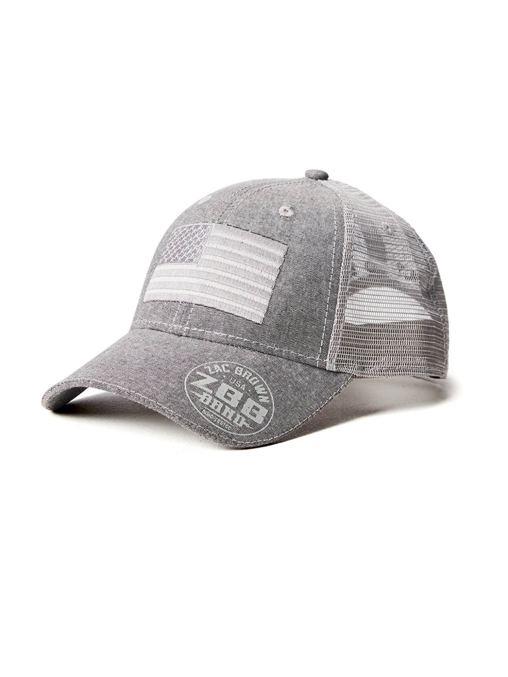 Zac Brown Band Gray Trucker Hat American Flag Patch Snapback ZBB Tour Merch